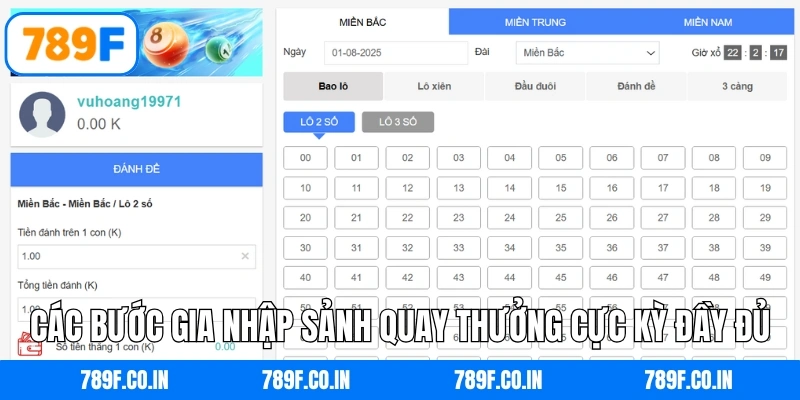 Các bước gia nhập sảnh quay thưởng cực kỳ đầy đủ